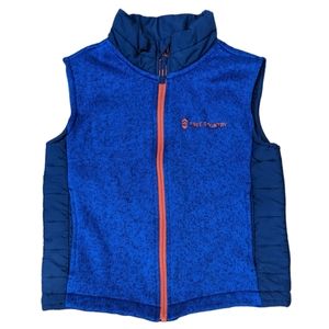 Free County Kids Child Blue Orange Puffer Knitted Sherpa Vest with Pockets